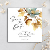 Dust Blue Boho Wedding Save the Date Invitation Kaart
