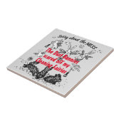 Dust Bunny Cleaning Fairy Rabbit Pardon Mess Funny Tegeltje (Zijkant)