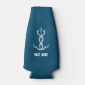 Dust Nautical Boat Name Anchor Blue Flesjeskoeler (Voorkant)