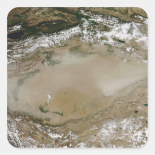 Dust storm in de Taklimakwoestijn, Western China Vierkante Sticker