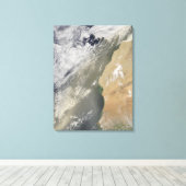 Dust storm voor West-Afrika Canvas Afdruk (Insitu (Houten vloer))