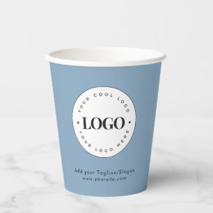 Dusta Blue Add Custom Business Company Logo Party Papieren Bekers