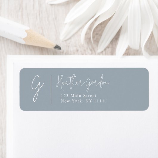 Dusta Blue Simple Monogram Return Label (Insitu)