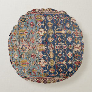 Dustblauw groene Kuba gele banderijen  Rond Kussen