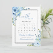 Dustemuze zilverglitter kalender bruiloft save the date (Staand voorkant)