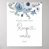 Dustenblauwe bloem laat je recept hier achter poster (Voorkant)