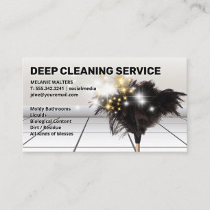 Duster Mop Meid Service Schoonmaak met ontlast Visitekaartje