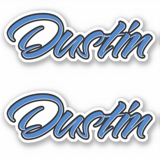 Dustin Nom bleu Autocollant Autocollant Set autoco (Devant)