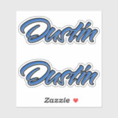 Dustin Nom bleu Autocollant Autocollant Set autoco (Feuille)