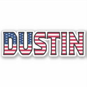 Dustin Nom Prénom USA Sticker Stickerset
