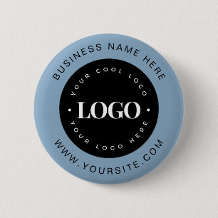 Dustum Blue Custom Logo Text Business Corporate Ronde Button 5,7 Cm