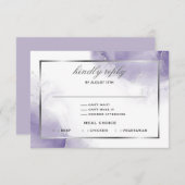 Dusty Amethyst Purple Script Argent carte RSVP (Devant / Derrière)