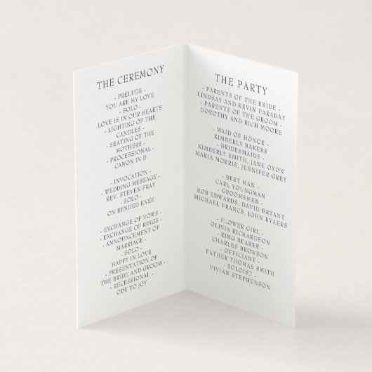 Dusty and Navy Blue Floral Wedding Programmes (Inside)