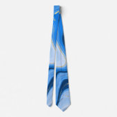 Dusty and Navy Gold Agate Waterverf Wedding Stropdas (Achterkant)