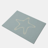 Dusty Aqua Starfish Doormat Deurmat (Schuin)