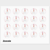 Dusty Baby shower rose merci sticker pour fille (Feuille)