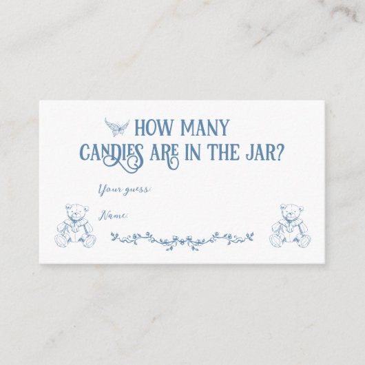 Dusty Blauw Bloemen Verpleegkundige Baby shower S Informatiekaartje (Voorkant)