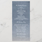 Dusty Blauw en  Kant Bruiloft Programma's (Achterkant)