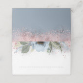 Dusty Blauw en Roos Gouden Glitter Bruiloft (Buitenkant ongevouwen)