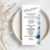 Dusty Blauw en wit bloemen bruiloft Programma