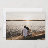 Dusty Blauw Geel Bloemen Foto Save the Date Aankondiging (Achterkant)