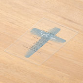 Dusty Blauw Grieks Orthodoxe doop jongen Acryl Uitnodigingen (Laagn)