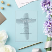 Dusty Blauw Grieks Orthodoxe doop jongen Acryl Uitnodigingen (Insitu (Huwelijk))