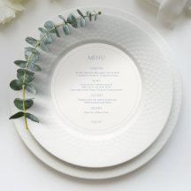 Dusty Blauw & Ivoor Monogrammed Ronde Bruiloft Men