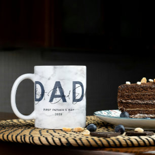 Dusty Blauw Marmer Beste Pap Ooit Foto Vaders Dag Koffiemok