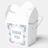 Dusty blauwe papel picado dank u baby jongen douch bedankdoosjes (Geopend)