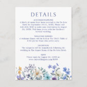 Dusty Blauwgroen Blue Wildflower Wedding Details Informatiekaartje (Voorkant)
