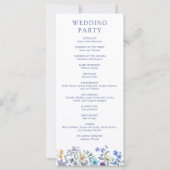 Dusty Blauwgroen Blue Wildflowers Wedding Program (Achterkant)