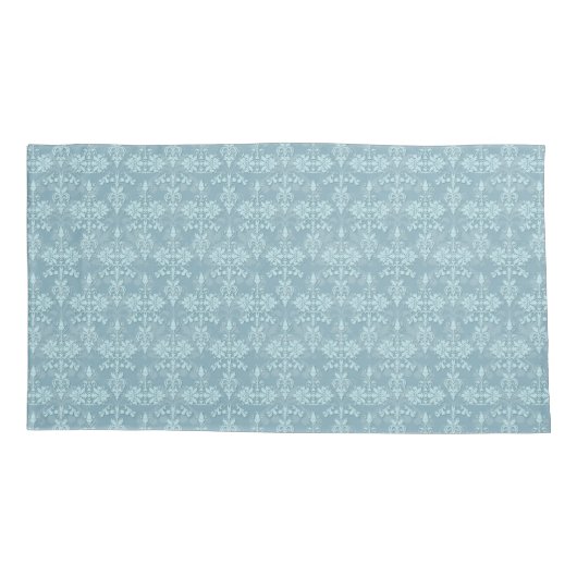 Dusty Blauwgroen Damask Pattern Victoriaans Boho Kussensloop (Achterkant)