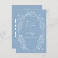 Dusty bleu dessiné à la main monogramme RSVP maria