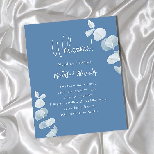 Dusty bleu eucalyptus programme de mariage