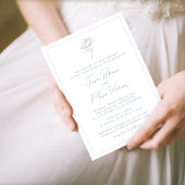 Dusty bleu minimaliste faire-part de mariage franç