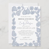 Dusty Bleu Parfait Pear Bridal Luncheon Invitation (Devant)