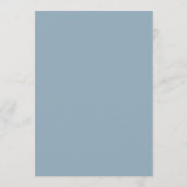 Dusty Blue 5x7" Mariage Menu Cartes Menu plat (Dos)