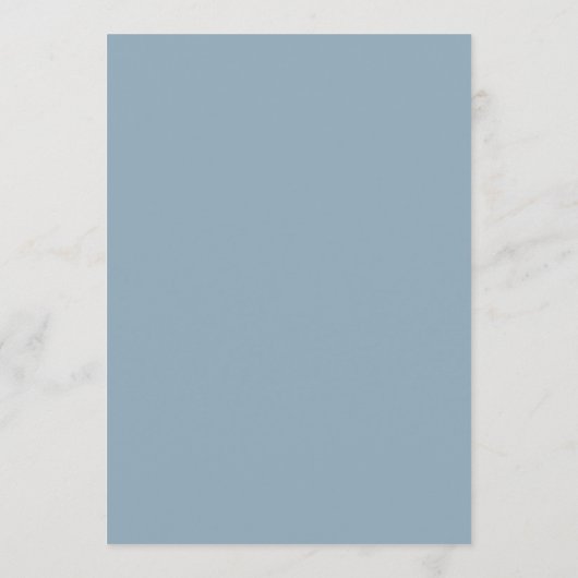 Dusty Blue 5x7" Mariage Menu Cartes Menu plat (Dos)