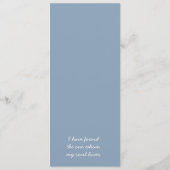 Dusty Blue Aangepaste Kleur Wedding Menu Kaarten (Achterkant)