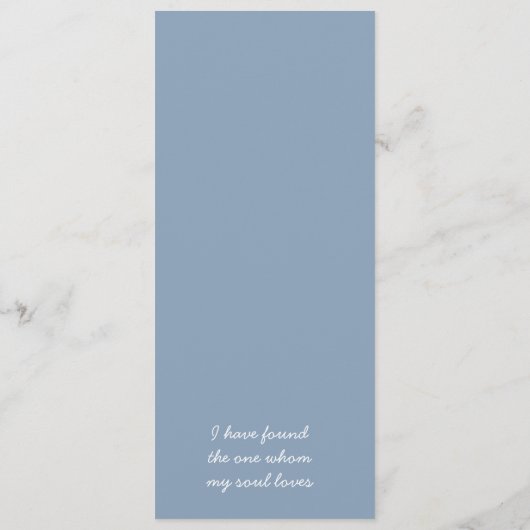 Dusty Blue Aangepaste Kleur Wedding Menu Kaarten (Achterkant)