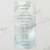 Dusty Blue Abstracte Brushstrokes bruiloft program Programma (Achterkant)