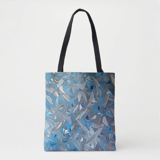 Dusty Blue Abstracte Canvas tas (Voorkant)