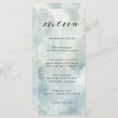 Dusty Blue Abstrait Brushstrokies Menu Mariage (Devant / Derrière)