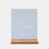 Dusty Blue Acrylic “Favors” Wedding Sign (Recto)
