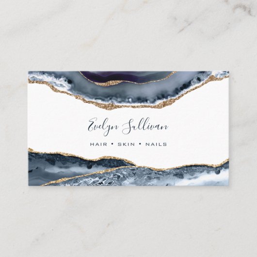 Dusty Blue Agaat Visitekaartje (Voorkant)