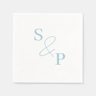 Dusty Blue Ampersand Monogram Wedding Napkin Servet