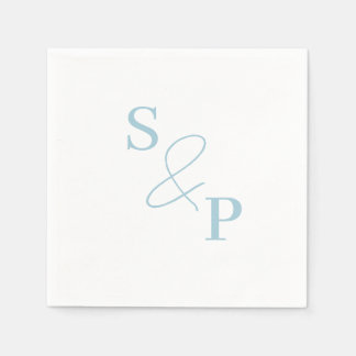 Dusty Blue Ampersand Monogram Wedding Napkin Servet