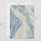 Dusty Blue And Gold Floral Wedding Save The Date (Achterkant)