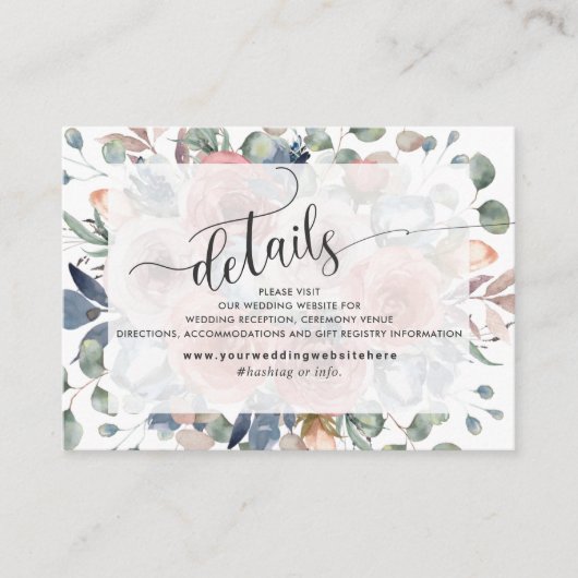 Dusty Blue and Greenery Website / Details Informatiekaartje (Voorkant)